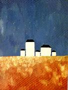 Kazimir Malevich landscape with five houses Spain oil painting artist